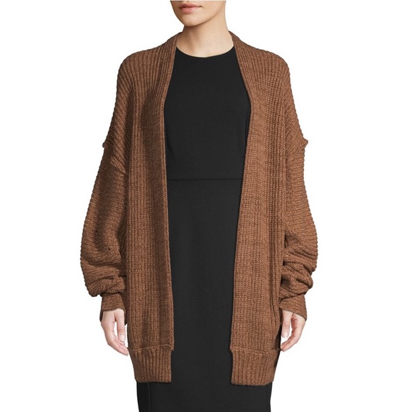 NWT Free People Cardigan Sweater Oversized Brown Knit Jacket Long Sleeve Size S - Picture 4 of 10